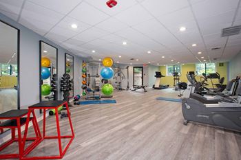 Laurel West End Apartments in Golden Valley, MN photo of fitness center with cardio and strength training equipment
